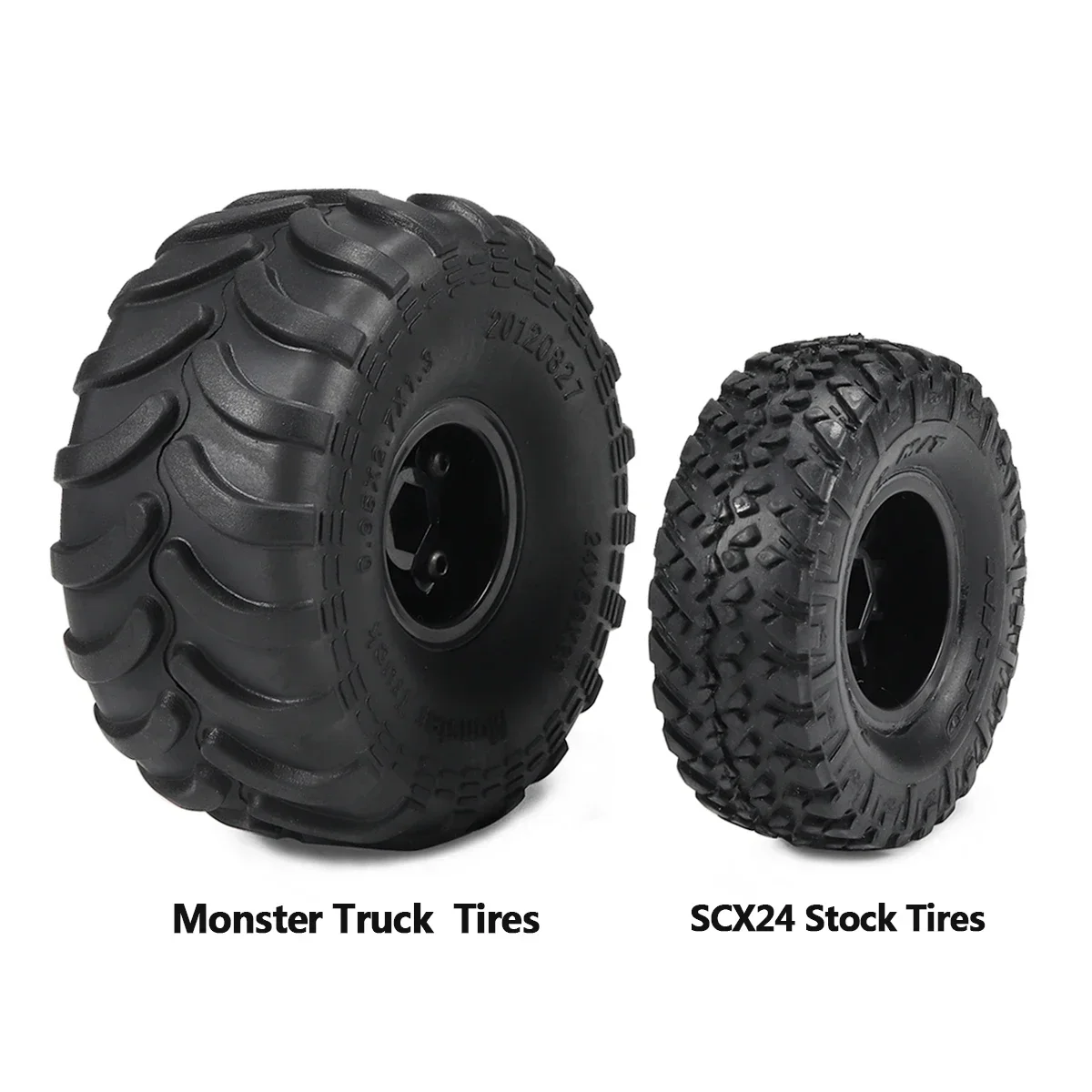 4個入りモンスタートラックタイヤ、ホイールリム付き、1:24 - Rc Truck Monster のレビューと価格