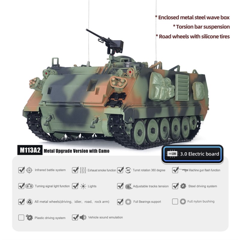1/16 RC戦車 M2412-C M113A2 APC 赤 - Rc Hobby Tank のレビューと価格