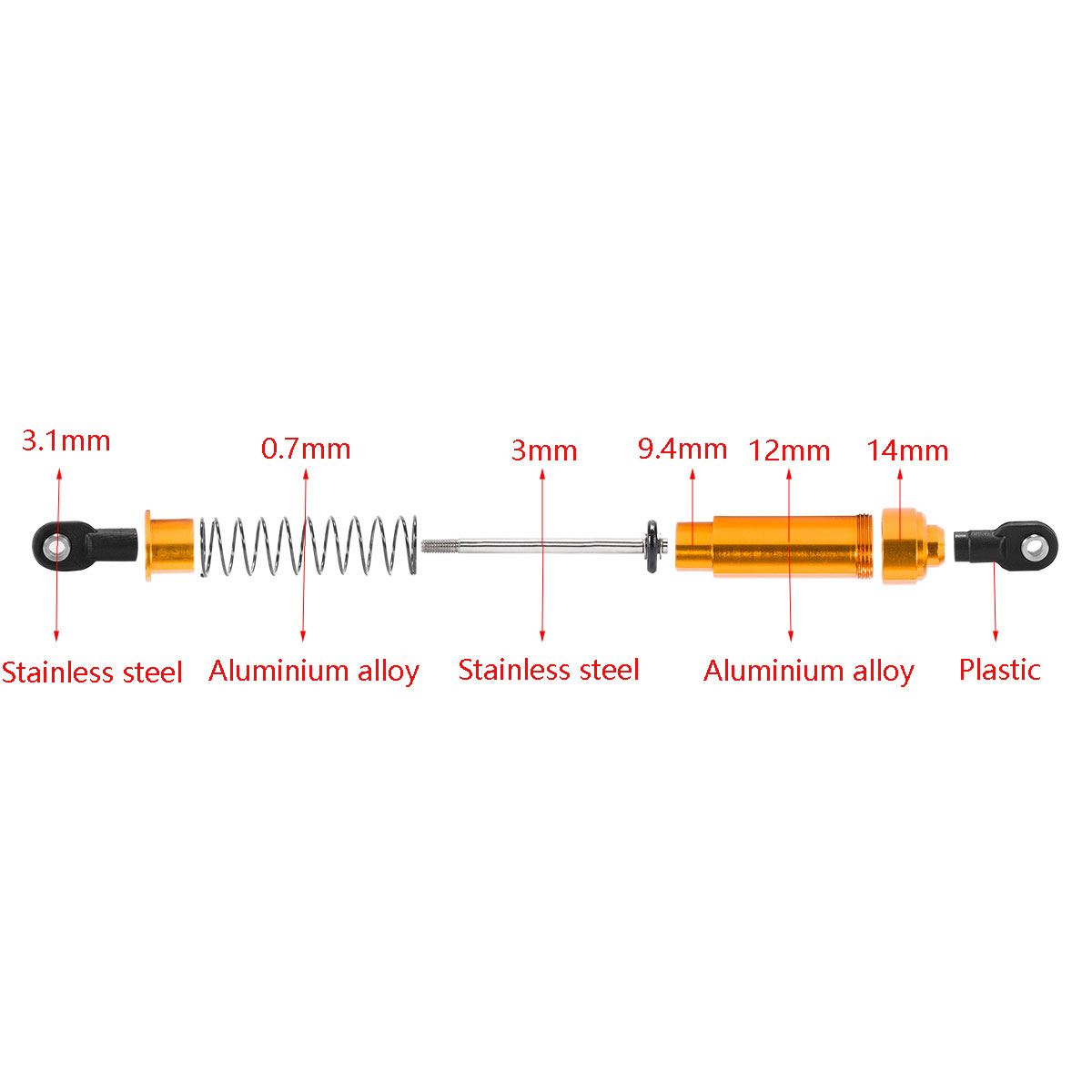 75mm-115mm ビッグボアショック オイル充填付き 1 - Shock Absorber Rc のレビューと価格